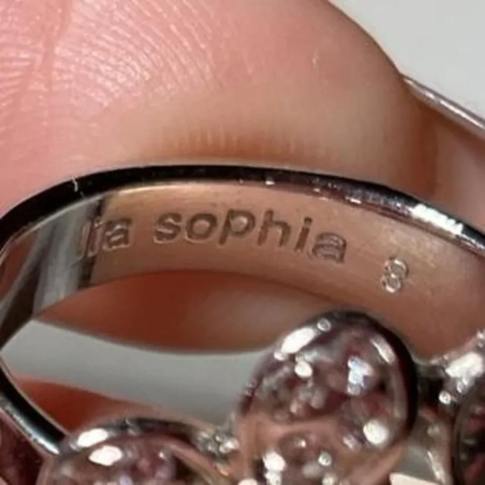 Lia-sophia Vintage Pearl Floral Rhinestone Statement Ring